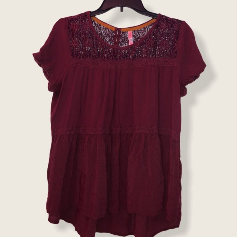 maroon blouse